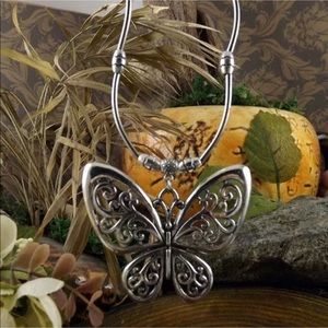 Silver Boho Tribal Butterfly Neckline #Z3